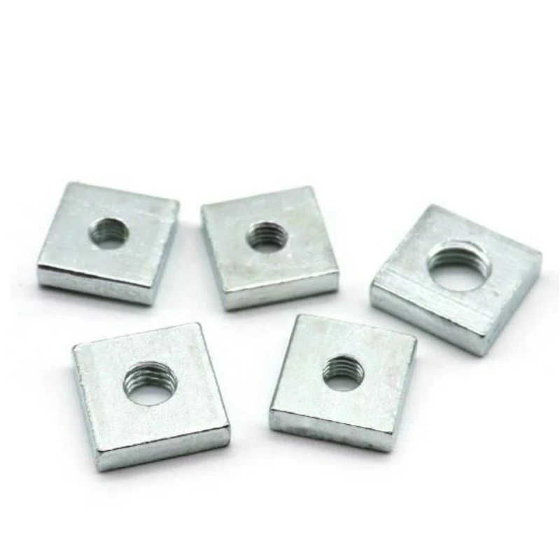 4-200pcs M6 M8 M10 M12 Square Nut Carbon Steel Galvanized Zinc Plated Thin Quadrangle Block Compatible with Prusa MK3 DIN562