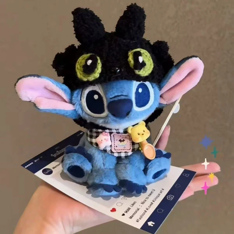 

Disney Mini Stitch Plush Doll Toothless Role Play Cute Soft Stuffed Animal Keychain Pendant Home Decor Toy for Kids Anime Fans