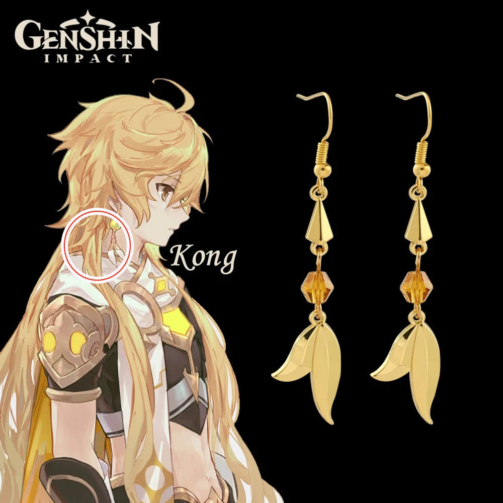 Spiel Genshin Impact Kong Ohrringe Ohrclip Anhänger Schmuck Cosplay Requisite für Frauen Männer Anime Liebhaber Geschenk