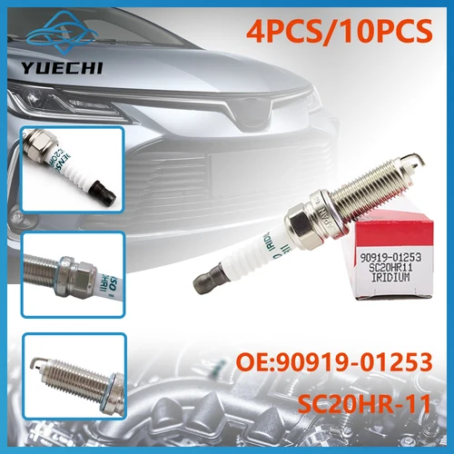 Nuevo 4/10 Uds 90919-01253 SC20HR-11 bujía para Toyota Corolla Prius Scion Lexus 9091901253 SC20HR 11 90919 01253
