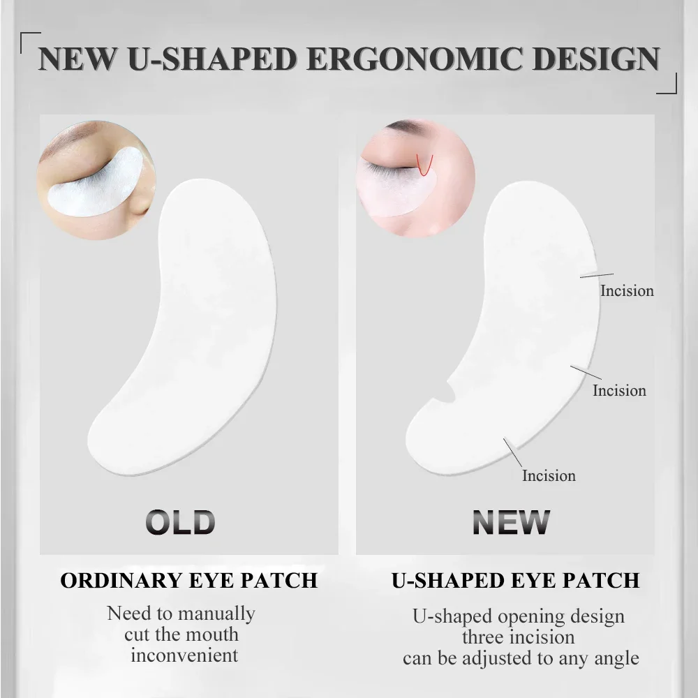 50/100 par Podkładki pod rzęsy w kształcie litery U, hydrożelowe plastry do przedłużania rzęs, naklejki pod oczy do przedłużania rzęs, narzędzia do makijażu