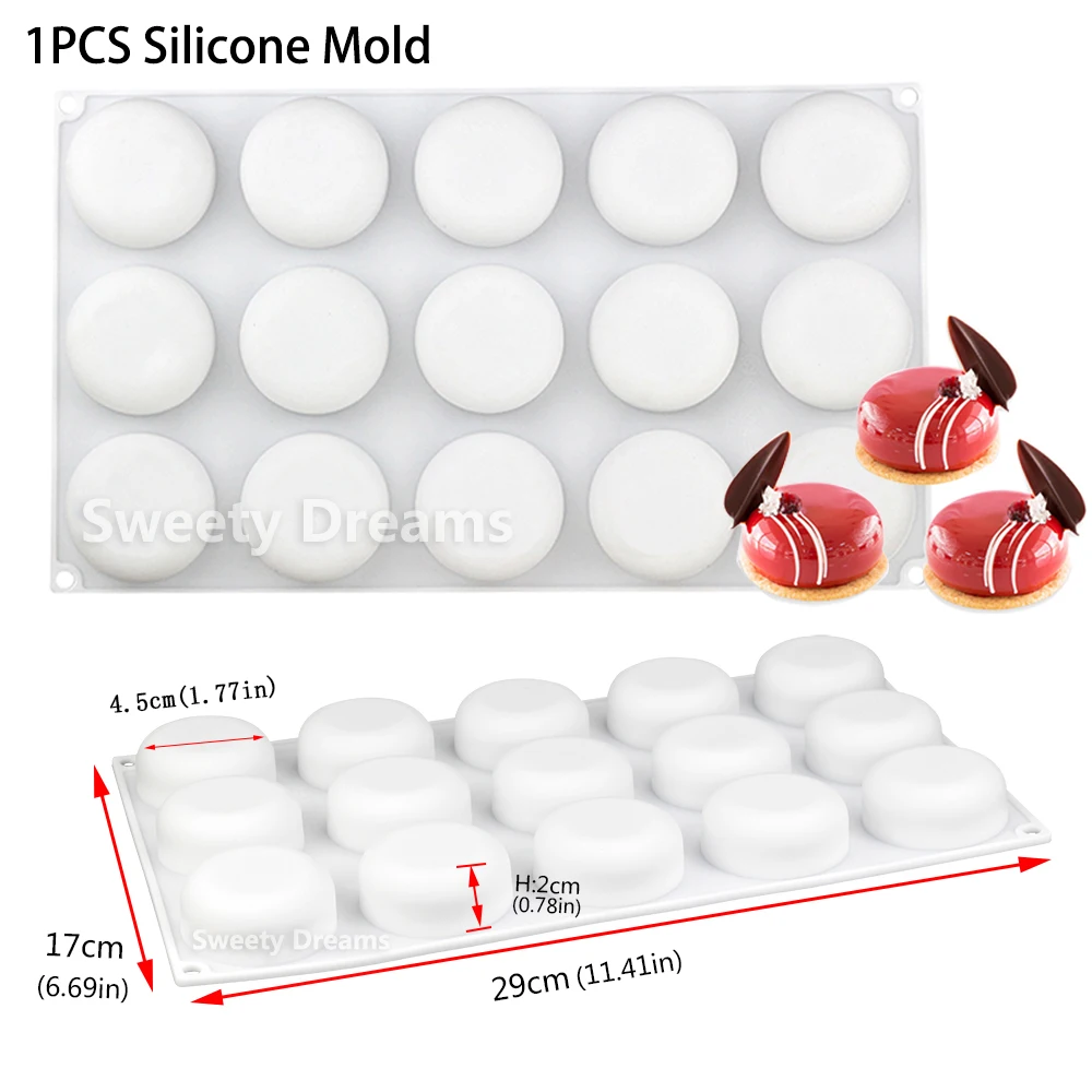 3D Flache Runde Silikon Kuchen Form für Schokolade Mousse Gelee Pudding Gebäck Eis Dessert Brot Backformen Pan Werkzeuge