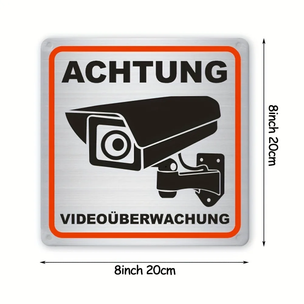 Vintage Security Camera Warning Sign