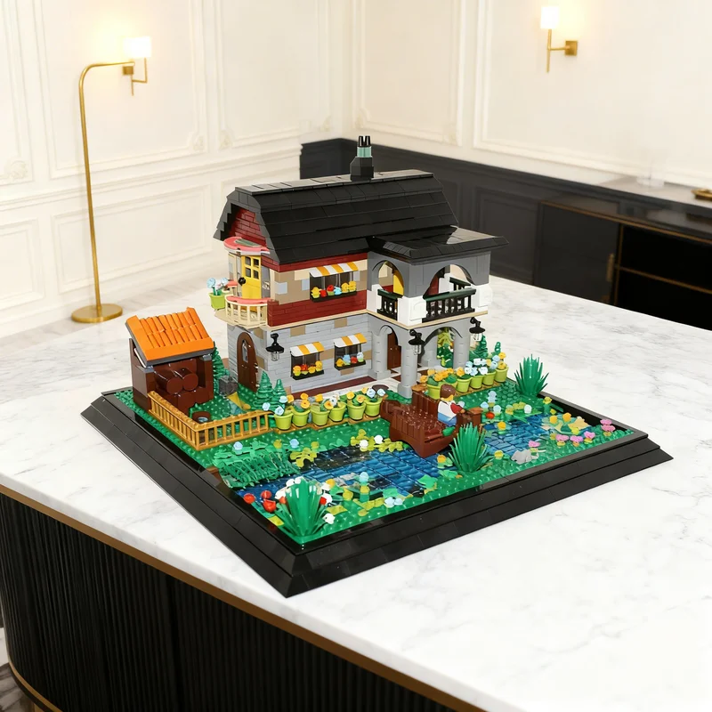 

Набор строительных блоков MOC «Дом у реки» (2508 деталей) – модель для сборки, подарок своими руками, креативный коллекционный предмет, декор для дома и офиса, премиум-класс для взрослых и детей