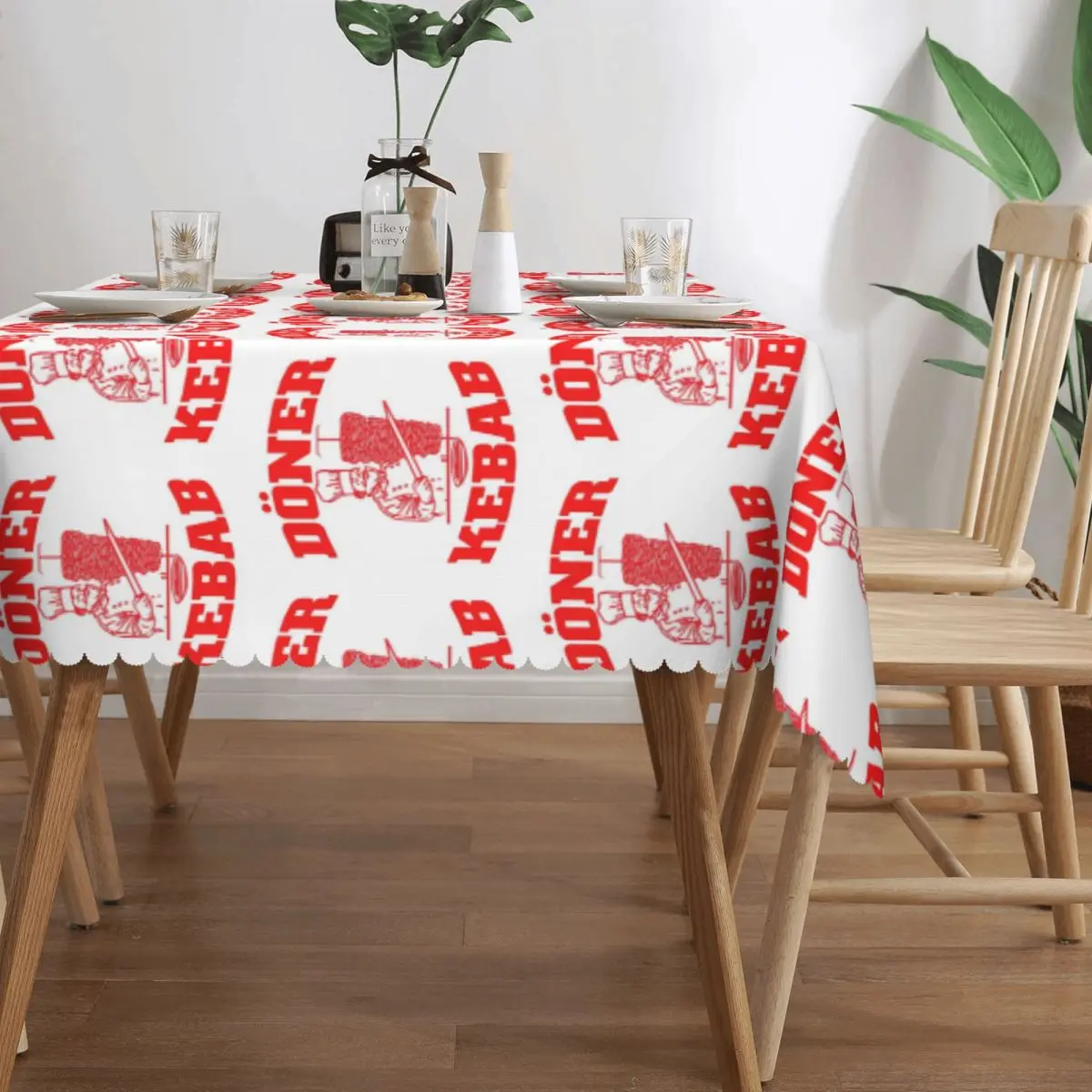 Doner Kebab Print Customized Rectangular Tablecloth Waterproof Table Cover for Dining Events Table Cloth 3