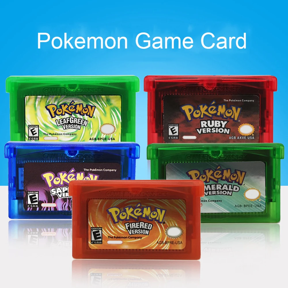 Pokemon GBA Series 32-bit Video Game Cartridge Console Card Pokemon Emerald FireRed LeafGreen Ruby Sapphire Multi-language