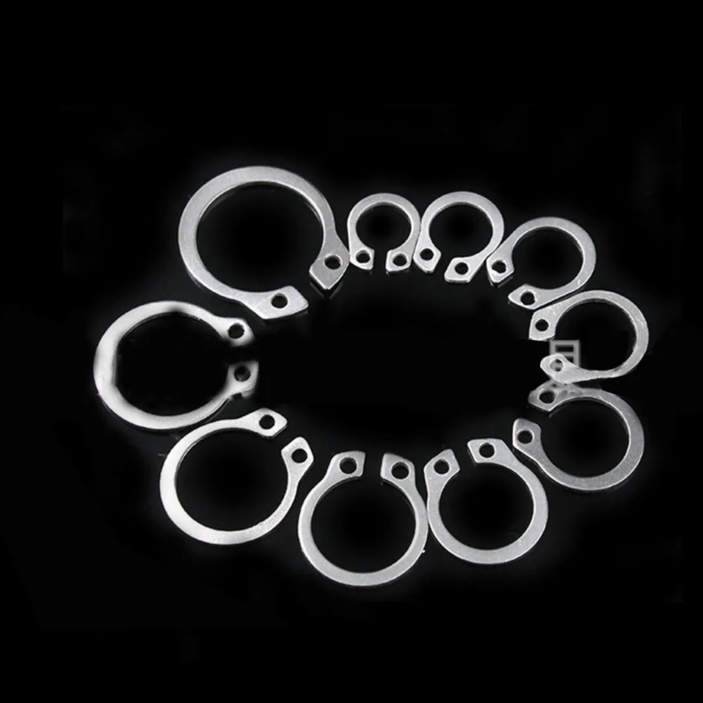 

100Pcs Stainless Steel Split Washer M8- C Shape Axle Ring Anti-Rust Durable Practical Retainer Accessories Split Washer