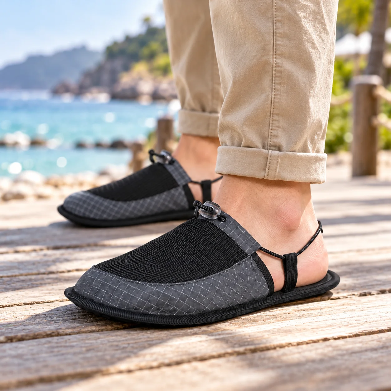 Outdoor Hiking Portable Slippers, Ultra-Light Foldable and Easy to Store, Non-Slip Quick-Dry Beach Shoes, Hotel Travel Camping Casual Slippers