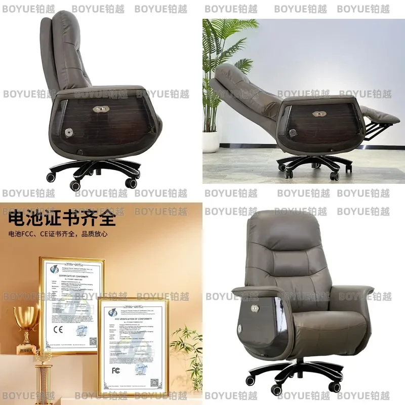 Luxury Leather Electric Massage Office Chair Ergonomic Reclining Executive Seat for Boss President Comfortable Nap Desk