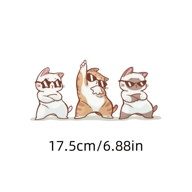 3 Cool Stage Cats Vinyl Sticker Fit Car Boat Laptop Luggage Smooth Surface Universal Household DIY Decor Decal