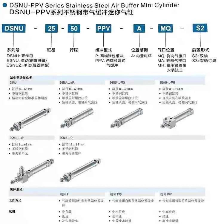 DSNU-20-60-P-A-S2 double-axis cylinder DSNU-12-16-20-25-30-40/80/125/150-P-A-S2 double-output cylinder
