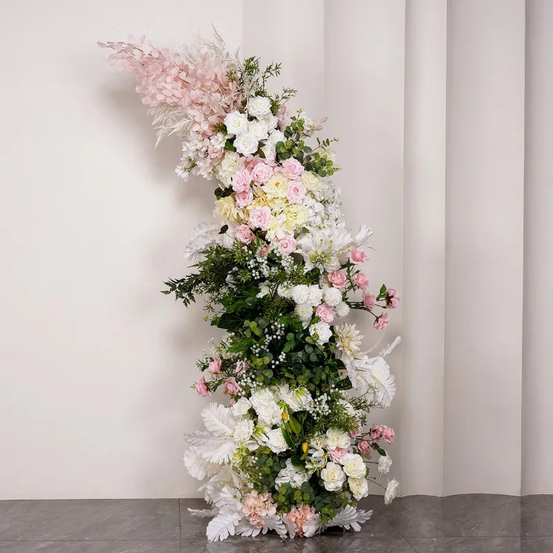 horn arch, simulated bouquet ornament arrangement, new wedding decoration, fake flower stage welcome background flower