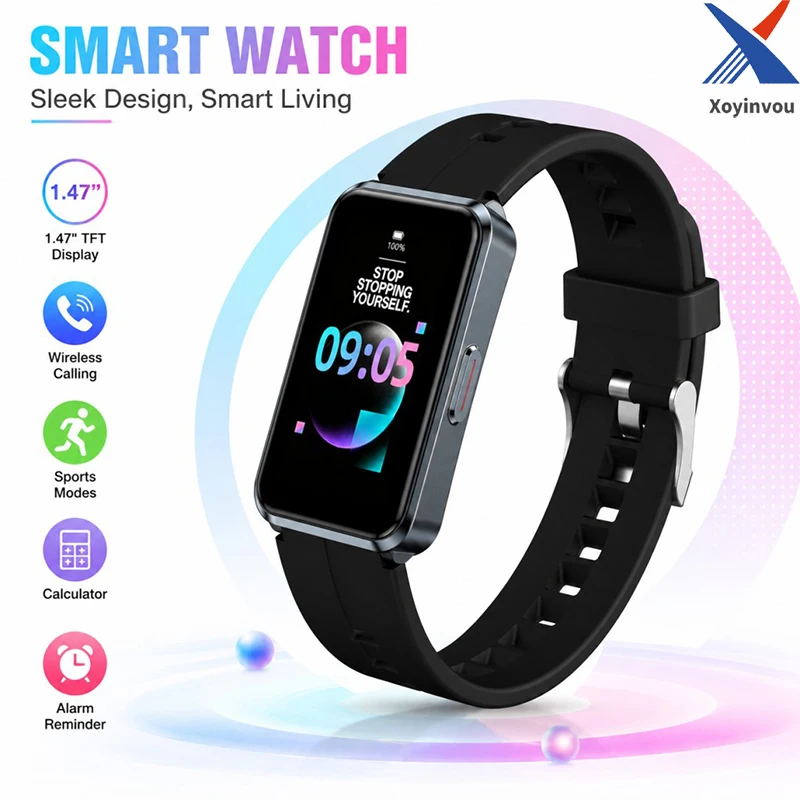 Xoyinvou 2026 New Smart Watch for Men Women Gift Full Touch Screen Sports Fitness Watch Bluetooth Call Digital Smartwatch