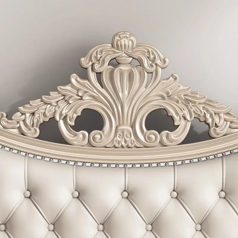 American solid wood bed 1.8 light luxury cream double bed French simple European 1.5 wedding bed master bedroom modern princess
