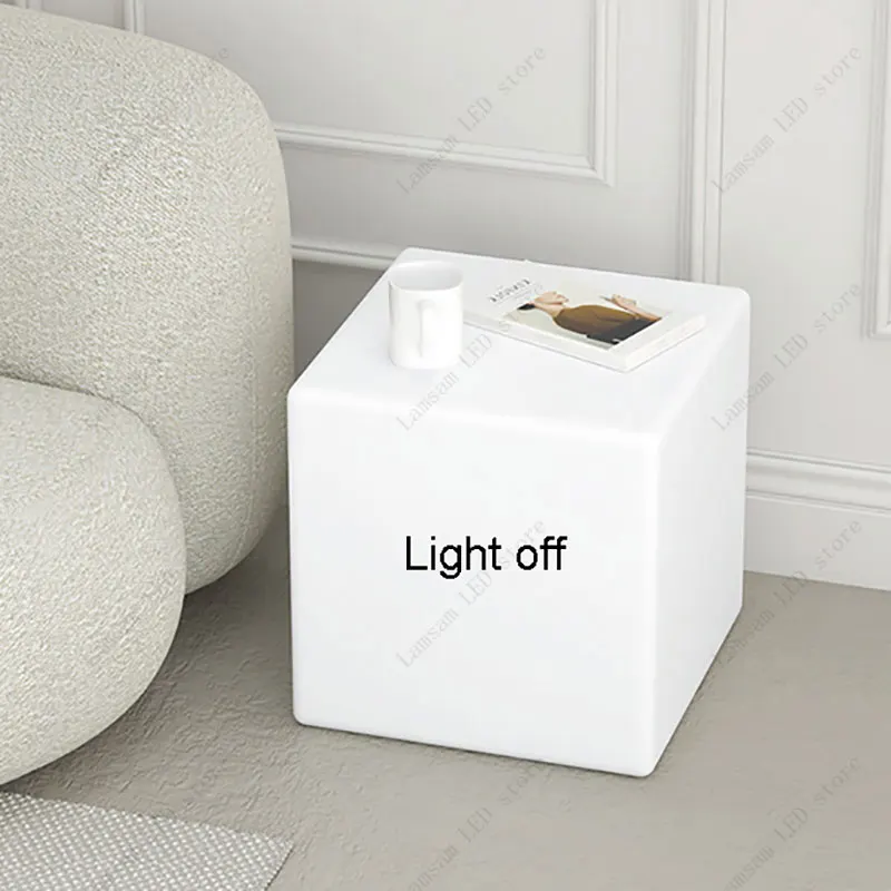 RGB مكعب الجدول مصباح جو مكعب ضوء 16 ألوان عكس الضوء التيار المتناوب/قابلة للشحن بالطاقة لغرفة النوم بهو غرفة المعيشة فناء الطرف