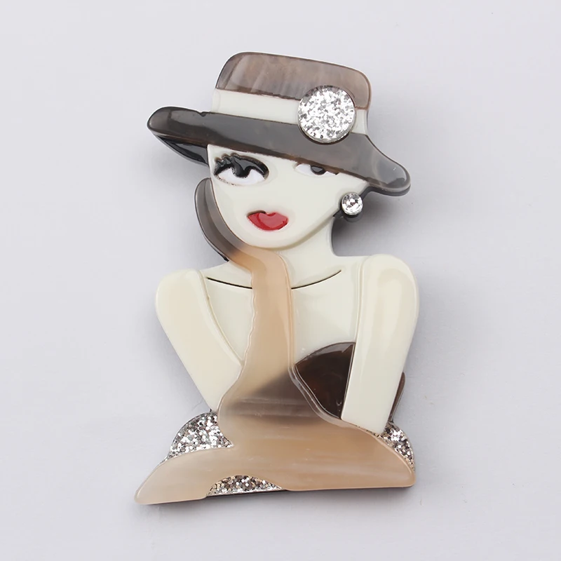 Luxury Girls Fashion Brooch Women\'s Acrylic Clothing Bag Badge Pins Accessories