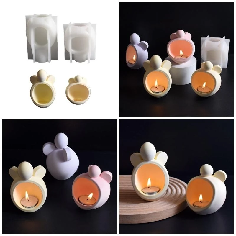 قالب سيليكون مرن C71D لصياغة حاملي شمعة الجناح الملائكي الزخرفي