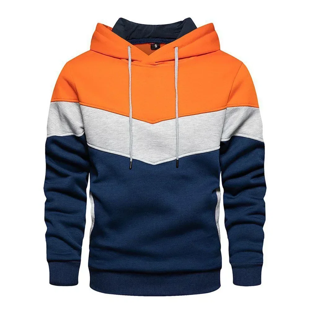 

New Spring and Autumn New Men and Women Couple Fashion Trend Casual Loose Size Hoodie Block Color Hoodie Collar Sweater