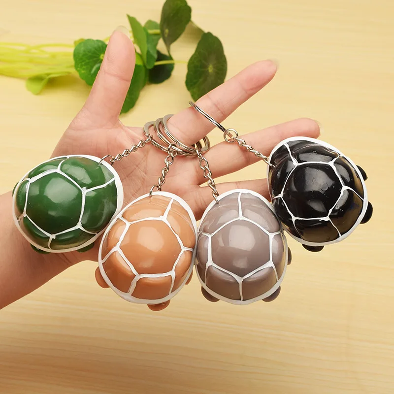 Cartoon Turtle Stress Relief Key Chain Fidget Toy Funny Stress Ball Squeeze Toys for Kids And Adults ADHD Relief Gift