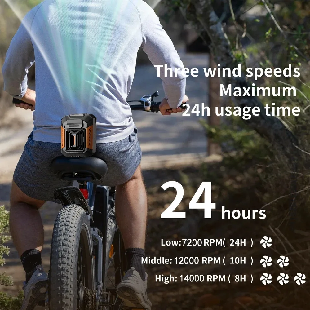 Portable Neck Fan 4000mAh USB Rechargeable Clip with LED Light & Power Bank, 3 Speeds for Outdoor Camping Sports Home Office view 5