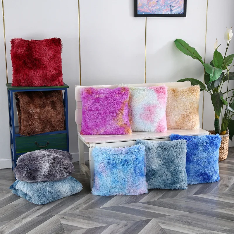 Cross-border bestsellers with guaranteed qualityPVLong plush sleeping pillow, simple tie-dye backrest cushion, lumbar support