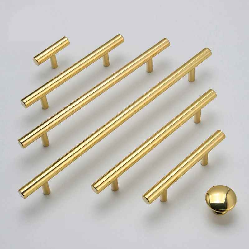 

High-end Luxury 10PCS Pure Brass Gold Long Furniture Handles Drawer Pulls Cupboard Wardrobe Kitchen TV Wine Cabinet Pulls Knobs