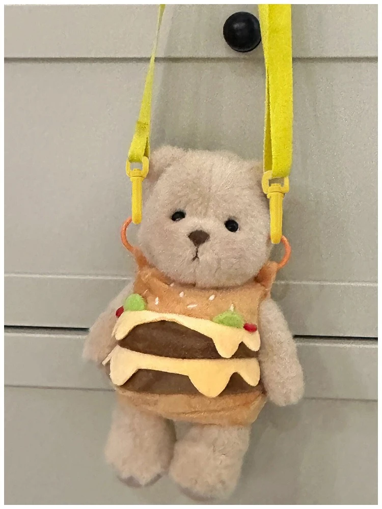 2024 Hamburg Bear Crossbody Bags For Girls Soft Plush Doll Bear Fashion Shoulder Bags lovely Girls Adorable Mini Bags Toys Gifts