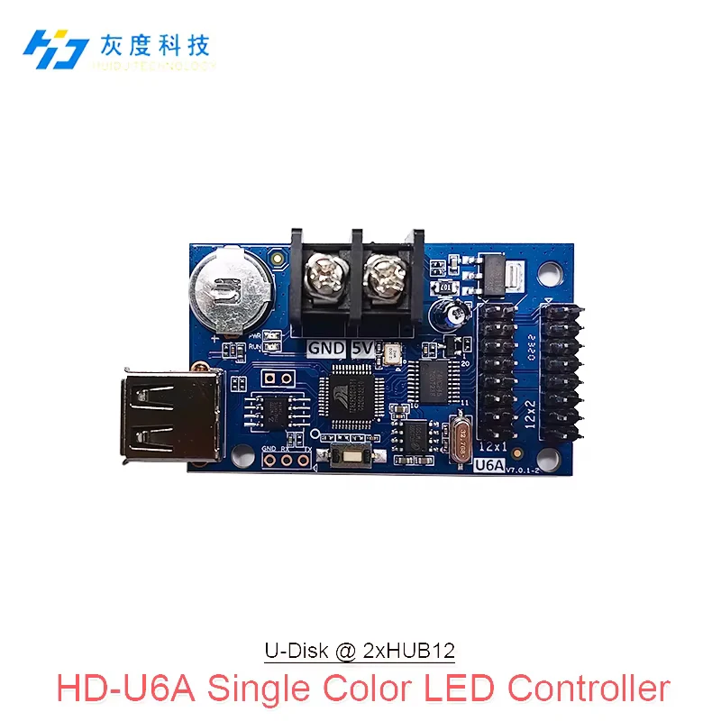 Huidu HD-U6A U62 Led 3D Text Mesh Display Led Video Screen Led Control Card With USB Together  High  Definition Mono Bicolor