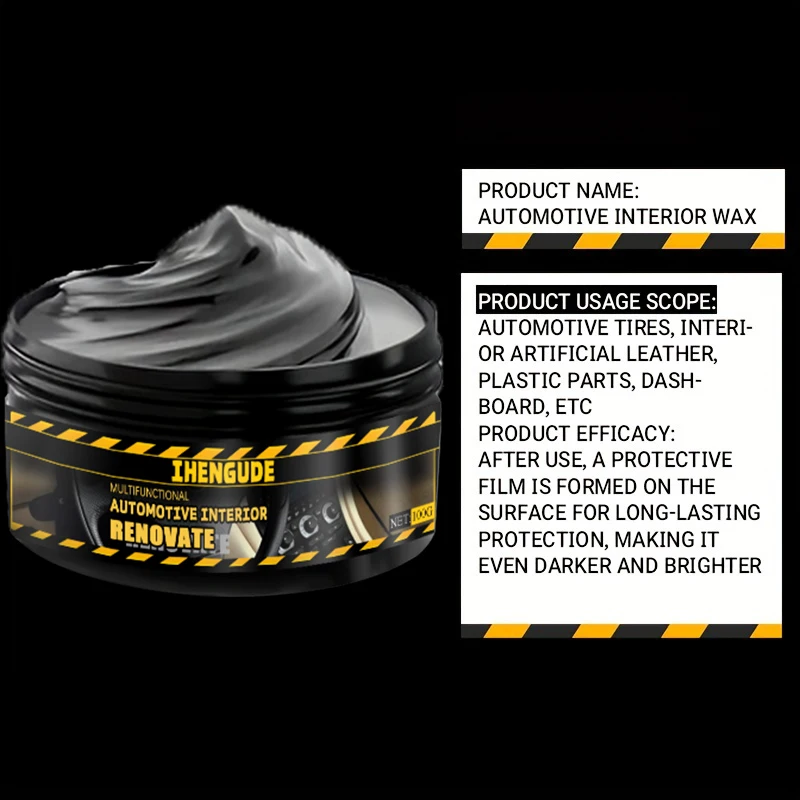 1 Piece 100g Car Tire Gloss Maintenance Agent Car Wax Tire Coating Paste Polishing Cleaning Wax - Shiny Tire and Re-Blackening Seat Care and Shiny