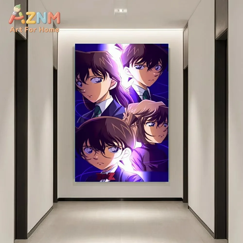 Póster de manga japonés de Detective Conan, pintura en lienzo con impresiones, decoración para el hogar, dormitorio, sala de estar, regalo, 1 ud.