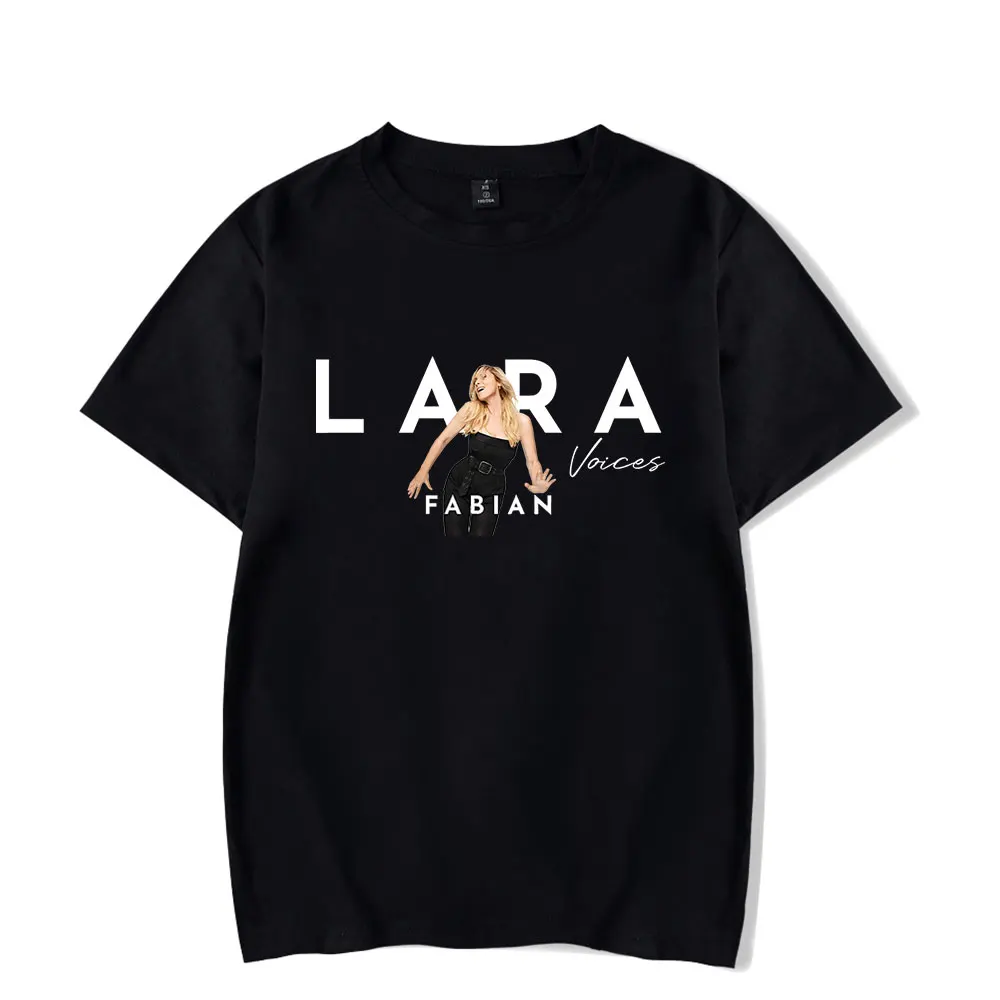 Lara Fabian Voices Tour camiseta mujeres hombres cuello redondo manga corta Camiseta Casual ropa de calle Tops
