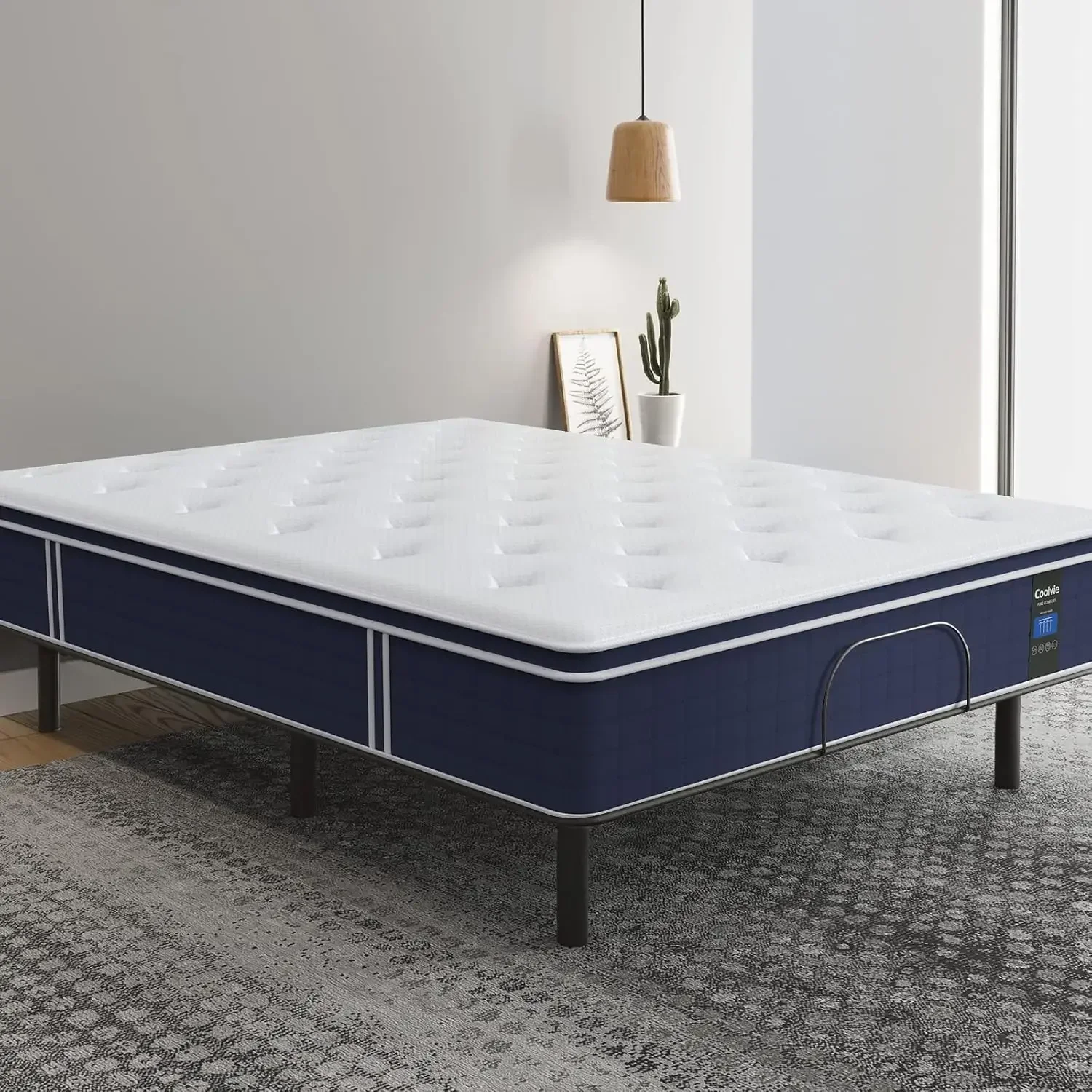 12 Inch Queen Mattress, Hybrid Queen Mattress in a Box, Pocket Springs with Soft Knitted Fabric Cover for a Cool Sleep &