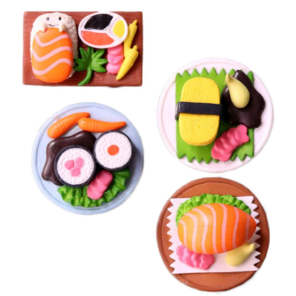 

4 Pcs Miniature Sushi Decoration Realistic Simulation Food Decor Japanese Model Prop PVC Craftsmanship Vivid Home