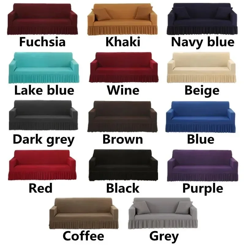 Seasons Elastic Double Armrest Skirt Sofa Cover 1/2/3/4 Sofa Covers Covers for Living Room Couch Fundas De Sofa  Couch Cover