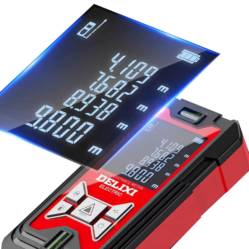جهاز قياس المدى بالليزر بالأشعة تحت الحمراء عالي الدقة أداة قياس محمولة باليد مسطرة كهربائية LED أداة عرض رقمية