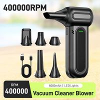 400000RPM Compressed Air Duster Strong Turbo Jet Blower 3-Gear Adjustable Turbo Fan Vacuum Cleaner Blower Grill Fan Air Blower