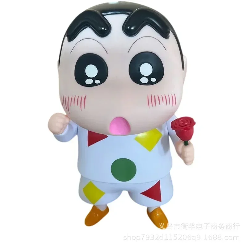 

40cm Anime Crayon Shin-chan With Rose Super Large Decoration Action Figure Pvc Model Doll Statuette Desktop Collection Toy Gift