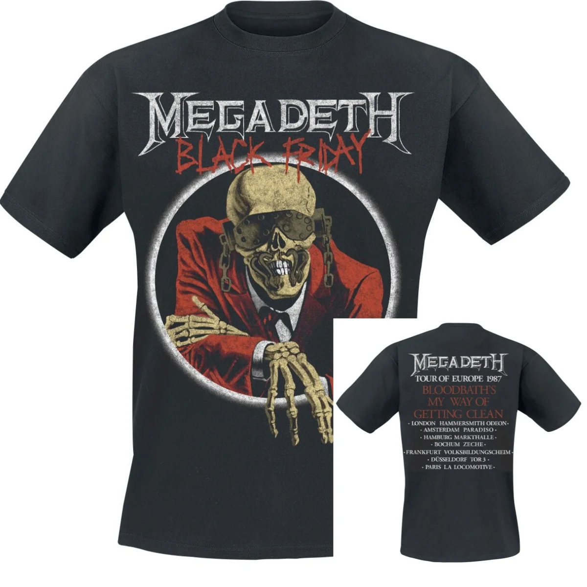 Logo Retro Classic Megadeth Band T-shirt Cotton Graphic Tee Men Women Summer Streetwear