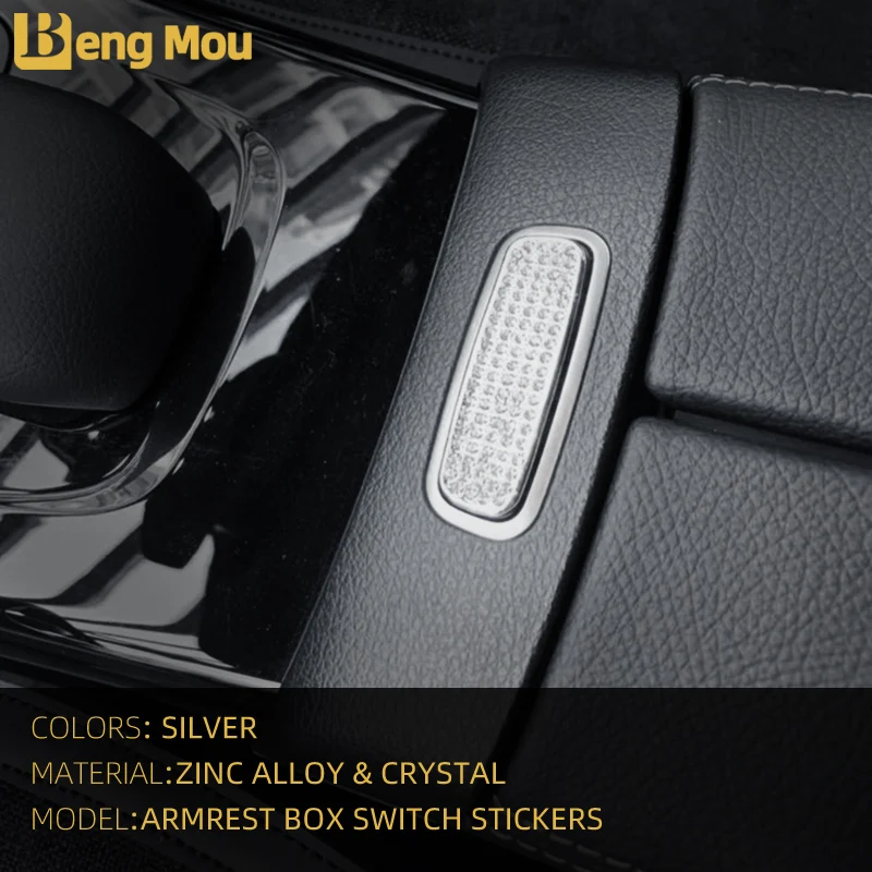 Car Interior Crystal Patch Armrest Box Switch Decoration For Mercedes-Benz E(W213) CLS(218) Series