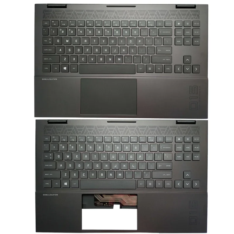 Imagem -02 - Teclado para Notebook com Palmrest Upper Cover Russo Eua Francês Italiano Hebraico M00667001 hp Omen 15-en 15-ek Tpn-q238 Q236 Novo