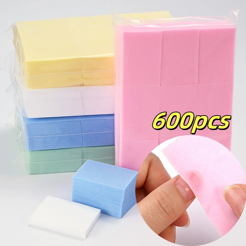 600 Stuks Zachte Pads Voor Wimperverlenging Lijm Reiniging Niet-pluizende Remover Doekjes Nagellak RemoverProfessionele Schoonheid Accessoire
