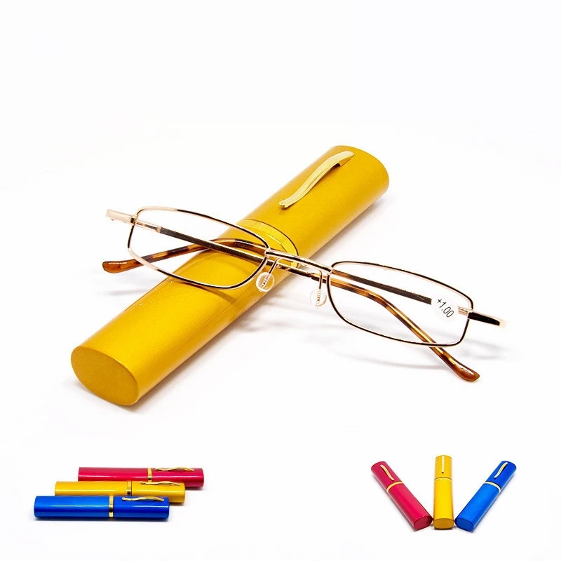 Folding Reading Glasses Pen Clip Case Presbyopic Glasses Light Eyewear Magnifier Eyewear Small Reading Glasses Women and Men