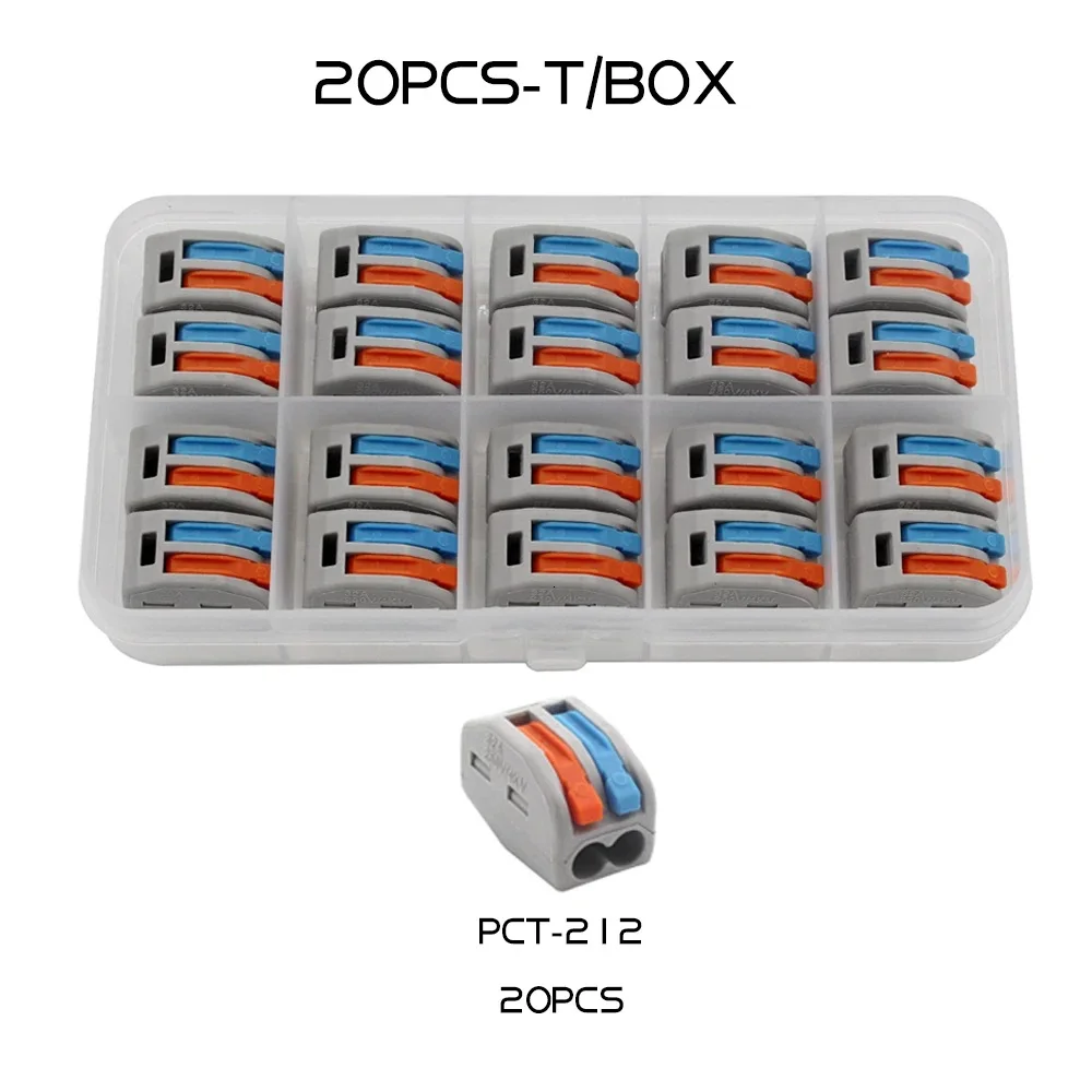 Quick Lever Wire Connector 2 3 5 Ports Compact Splicing Terminal Block Fast and Stable Connection Push in Type 0.08-4mm²
