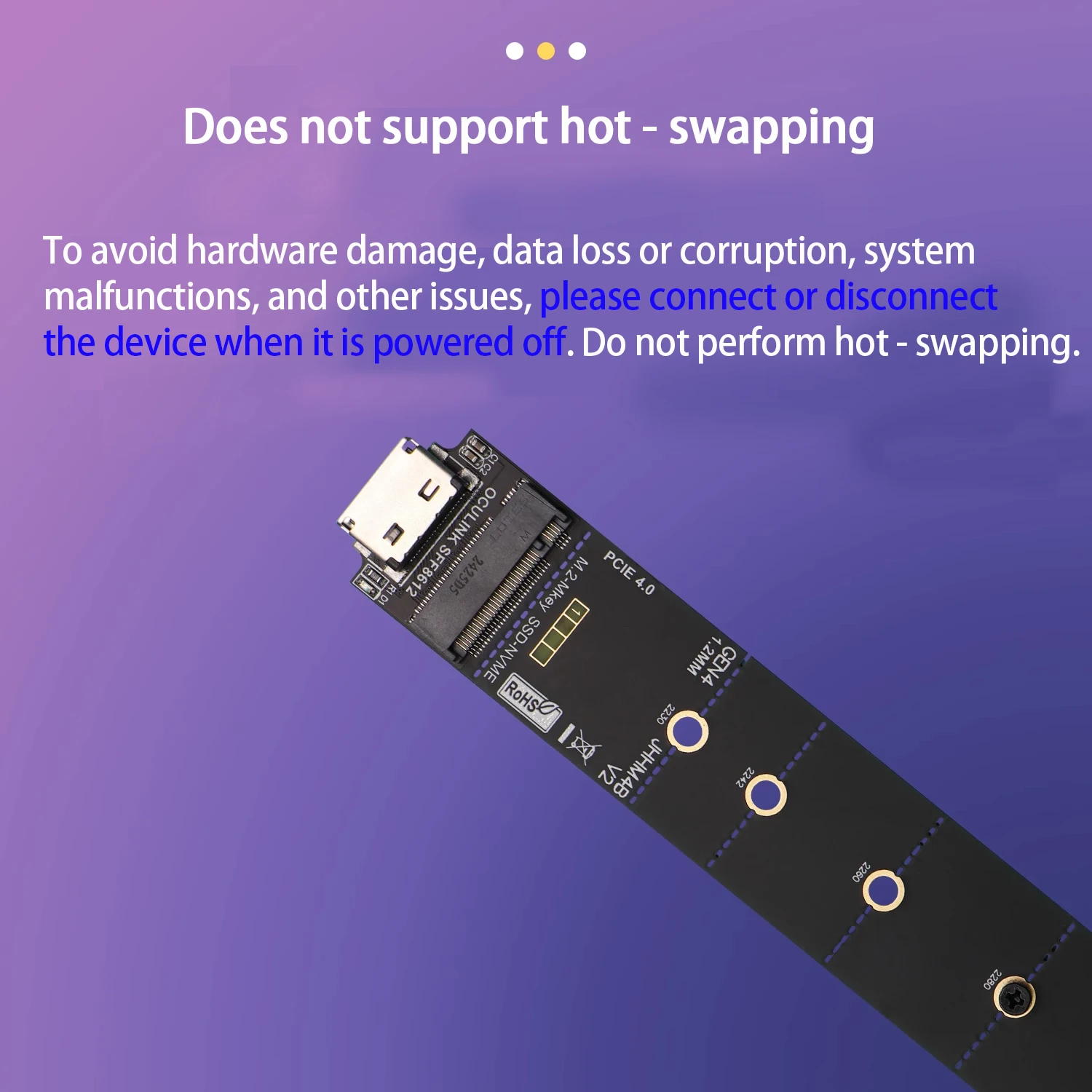 Oculink External M.2 Adapter SFF-8612 To M.2 M-key, for Connected PCIE 4.0 X4 GEN4 SSD Adapter Card High-precision Soldering