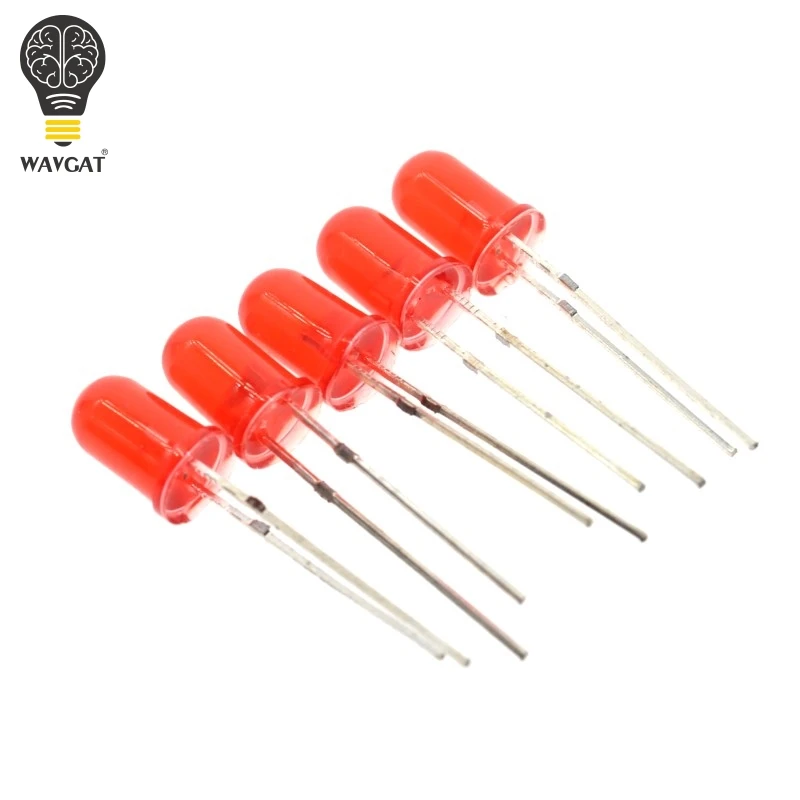 100 ชิ้น 5 มม. ไดโอดเปล่งแสงหลากสีสันสดใส หลอดไฟ LED แบบเสียบตรงลงในหลอดไฟ