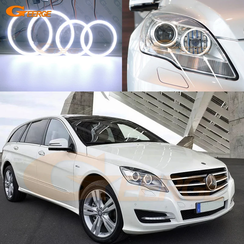 For Mercedes Benz R Class W251 Facelift 2010 2011 2012 Excellent Ultra Bright COB Led Angel Eyes Kit Halo Rings