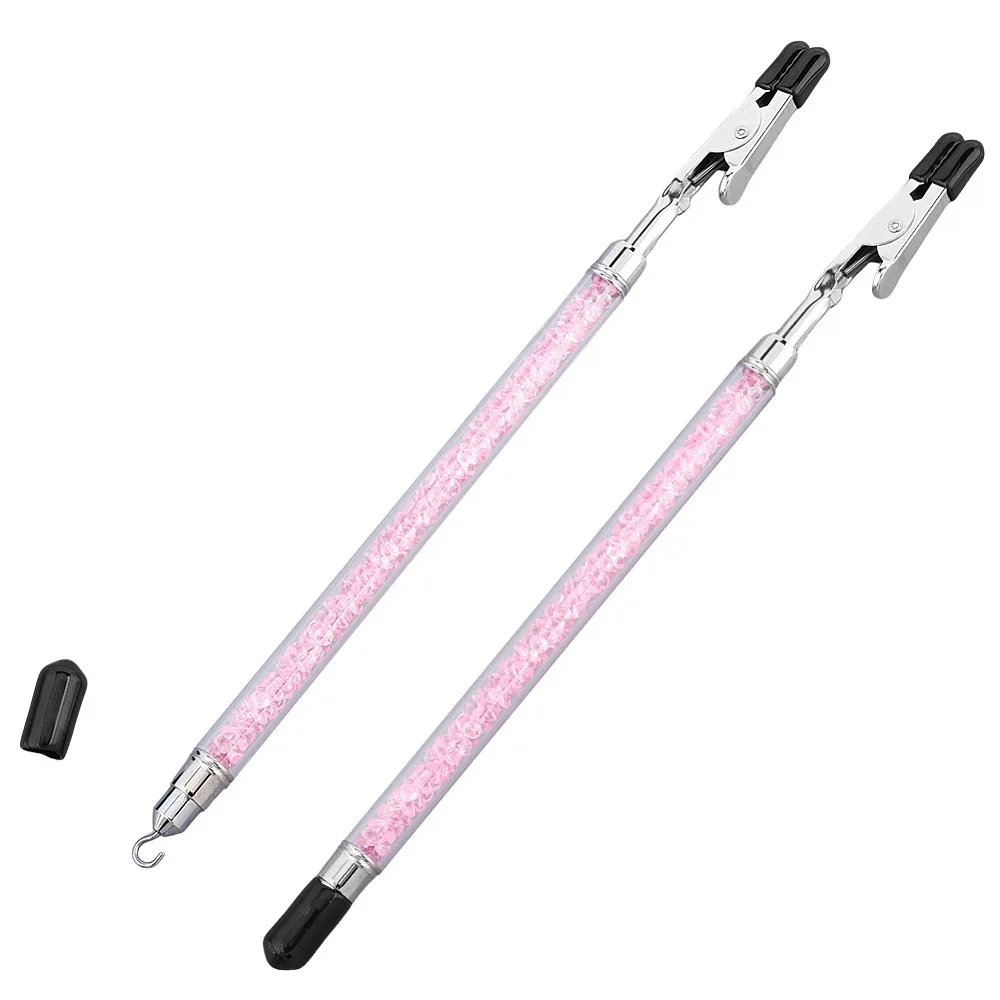 

2Pcs Iron and PVC and Acrylic Memo Clips Bracelets Helpers Bracelets Assistant Clips Jewelry Fastening Tool Pink 19.5x0.8~1.1cm