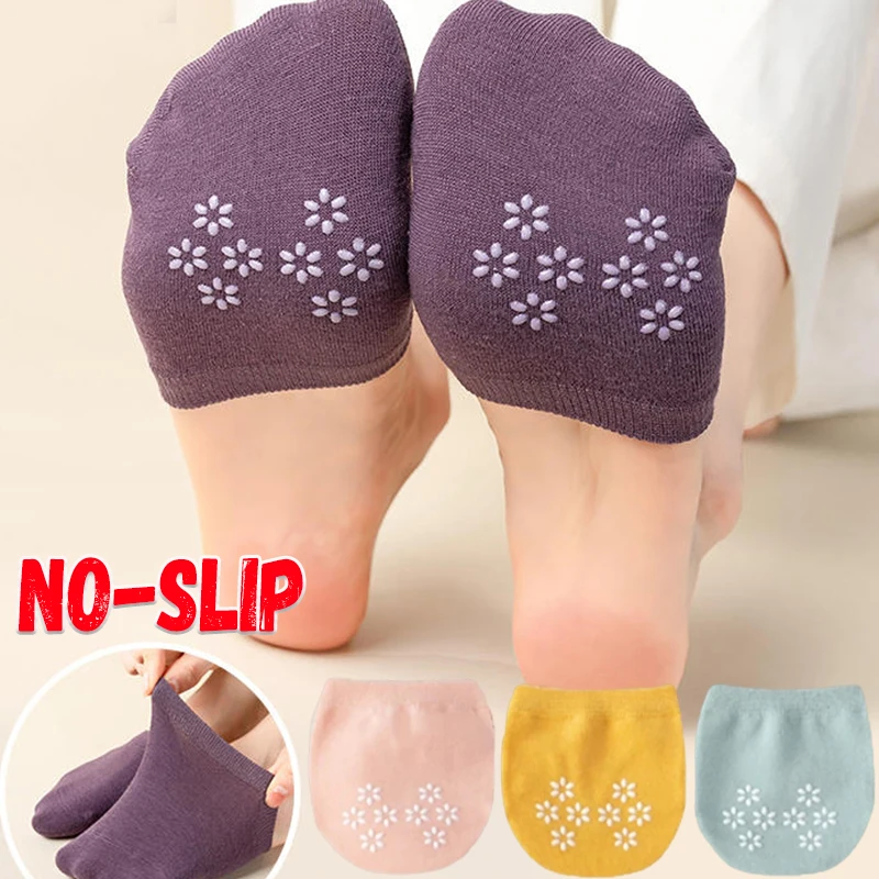 

Summer No-Slip Thin Half-trailer Socks Women's Forefoot Invisible Forefoot Cotton Socks Girls Half-toe Slipper Breatheable Socks