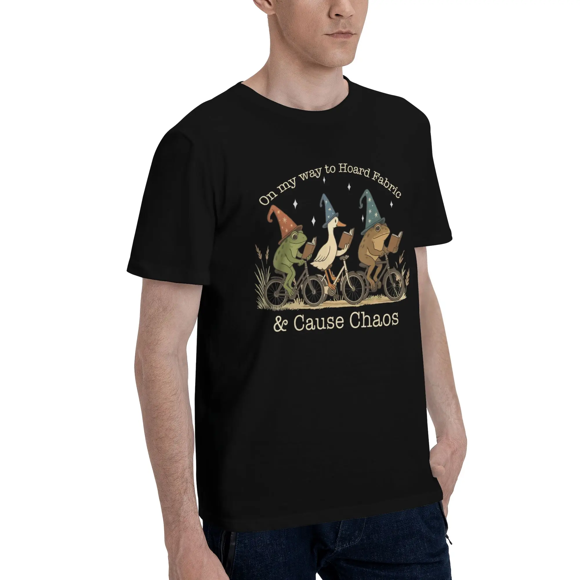All Seasons On My Way to Hoard Fabrics and Cause Chaos T Shirt for Men Women  100% Cotton T-shirts Short Sleeve Tops