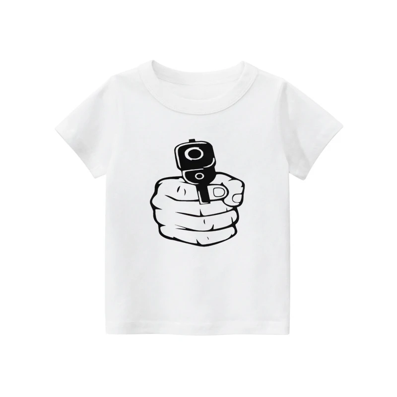 Camisetas de algodón con estampado de calavera para niños y niñas, camiseta de manga corta para verano, 2024